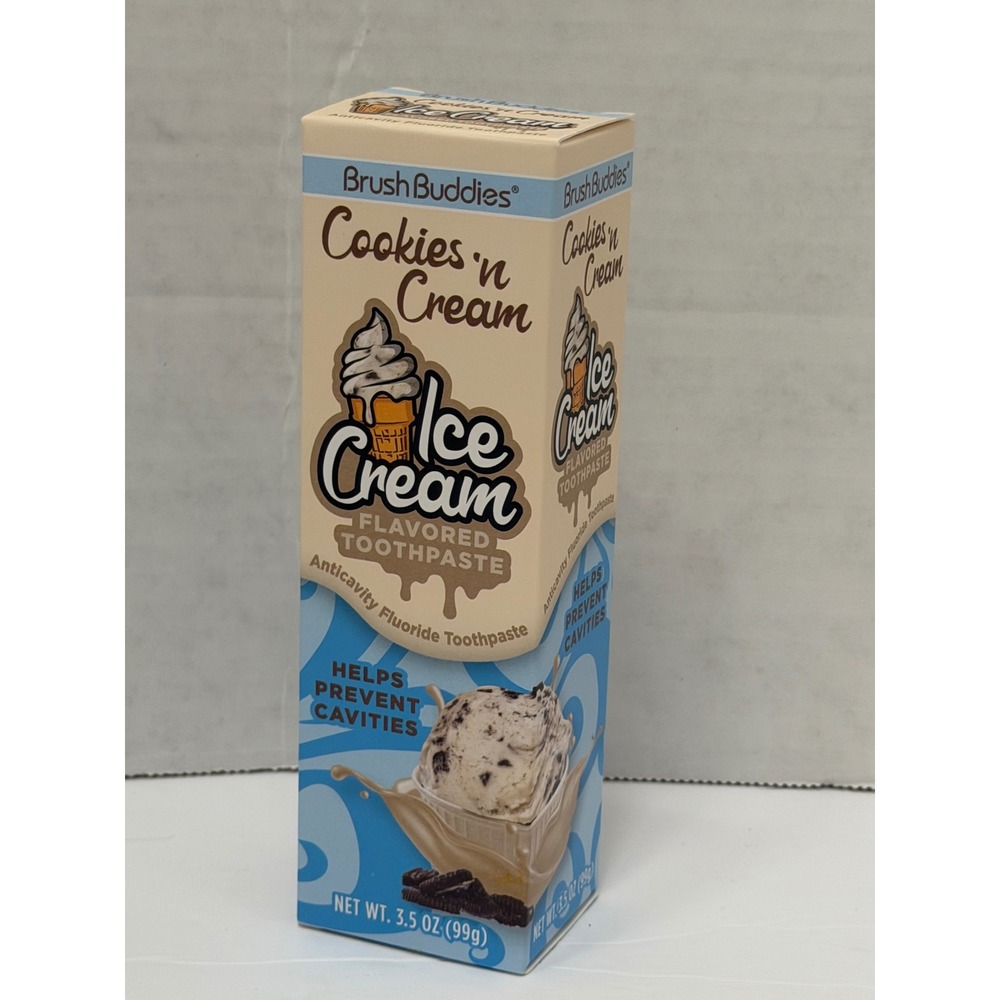 Brush Buddies Cookies n Cream Ice Cream Flavored Toothpaste 3.5oz Anticavity